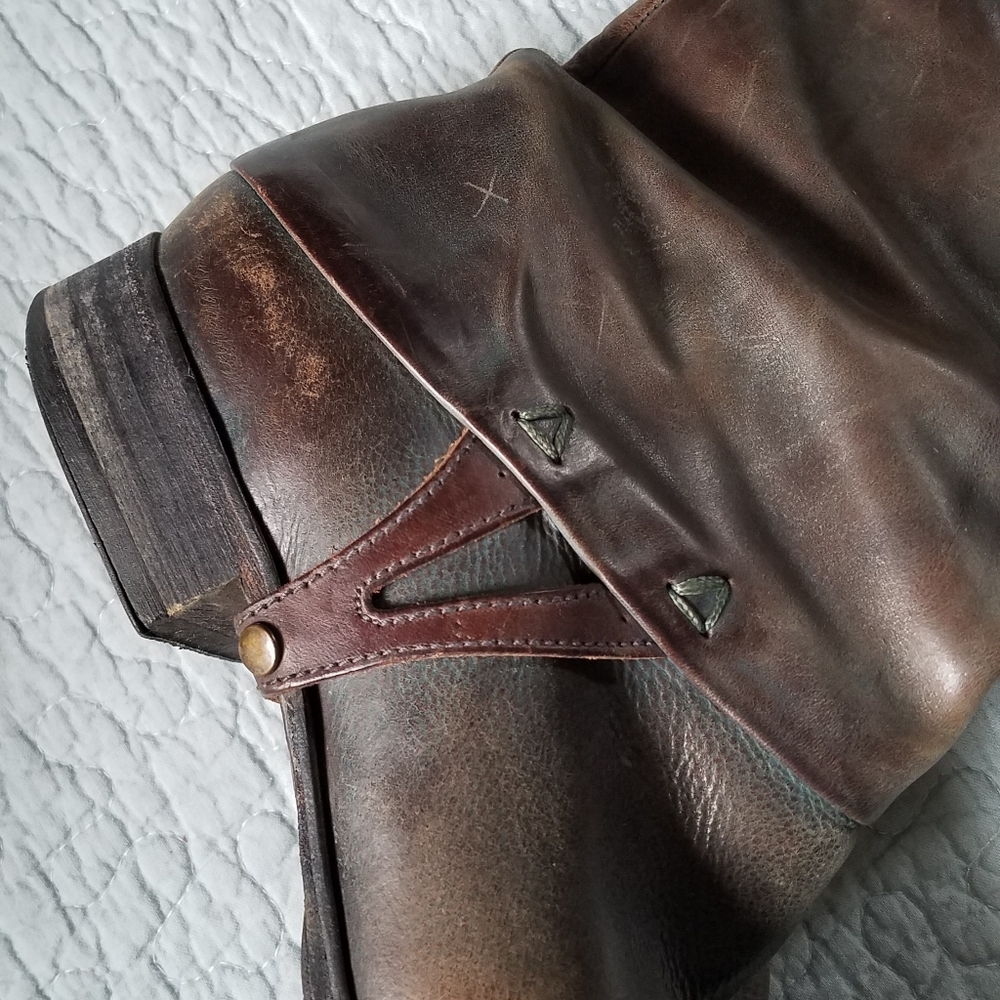 Coclico genuine leather tall riding boots low heel vintage-looking patina - Picture 13 of 13